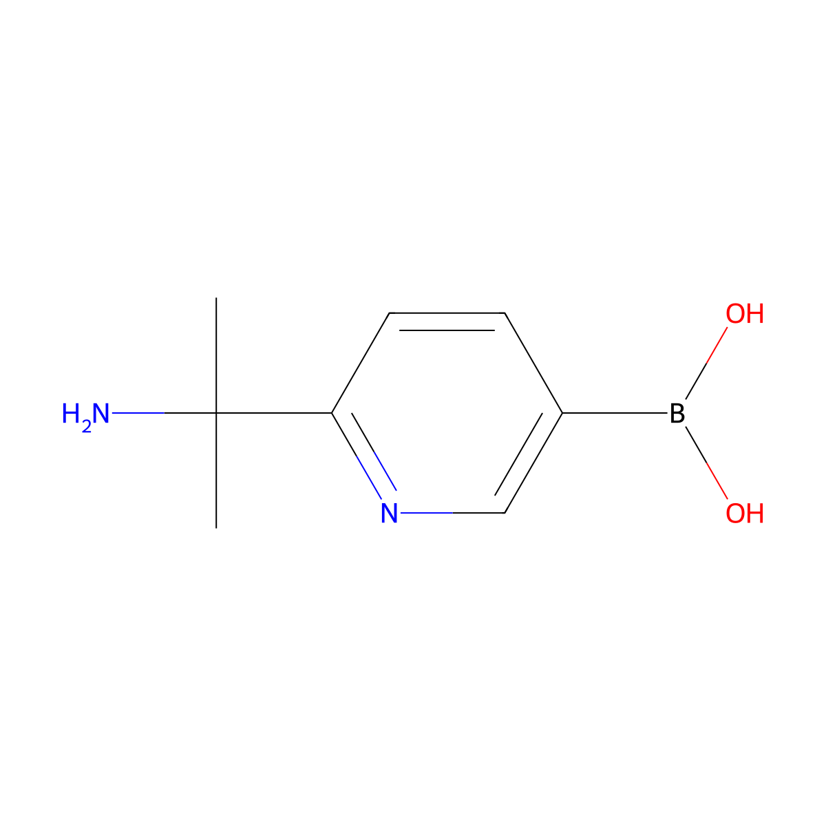 (6-(2-Aminopropan-2-yl)pyridin-3-yl)boronic acid molecular structure, CAS 2225180-57-2