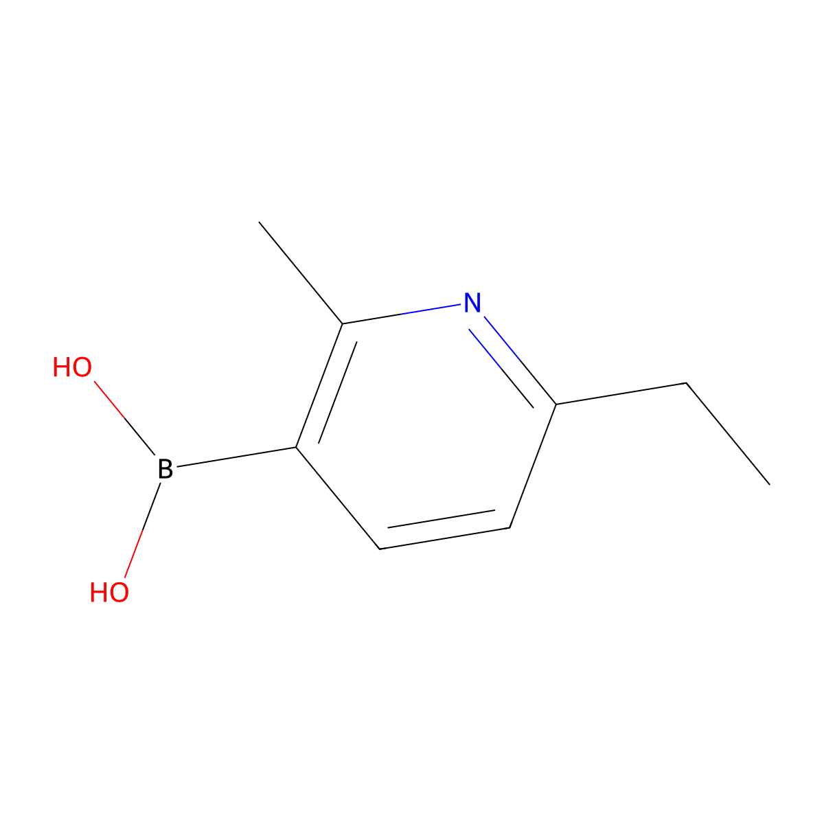 (6-Ethyl-2-methylpyridin-3-yl)boronic acid molecular structure, CAS 2225180-59-4