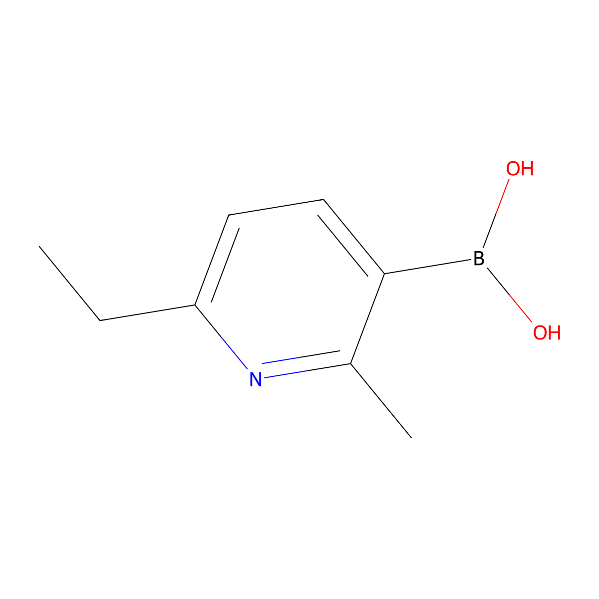 (6-Ethyl-2-methylpyridin-3-yl)boronic acid molecular structure, CAS 2225180-59-4