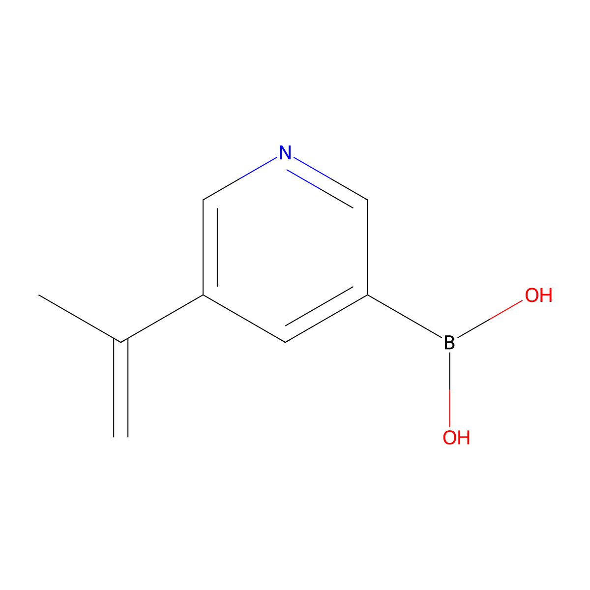 5-(Prop-1-EN-2-YL)pyridine-3-boronic acid molecular structure, CAS 2225180-75-4