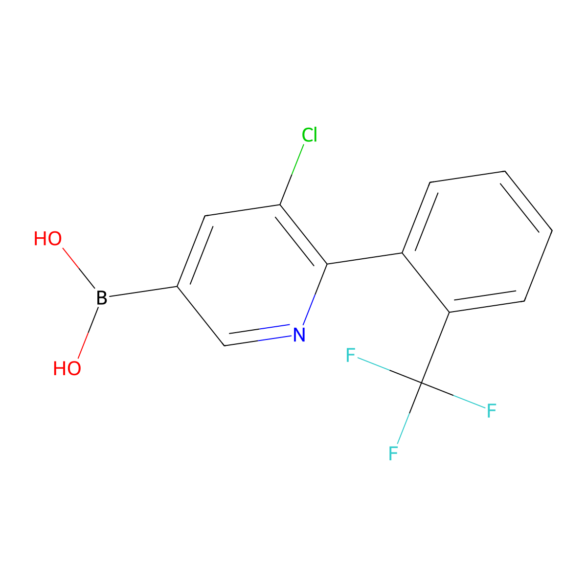 (5-Chloro-6-(2-(trifluoromethyl)phenyl)pyridin-3-yl)boronic acid molecular structure, CAS 2225180-81-2