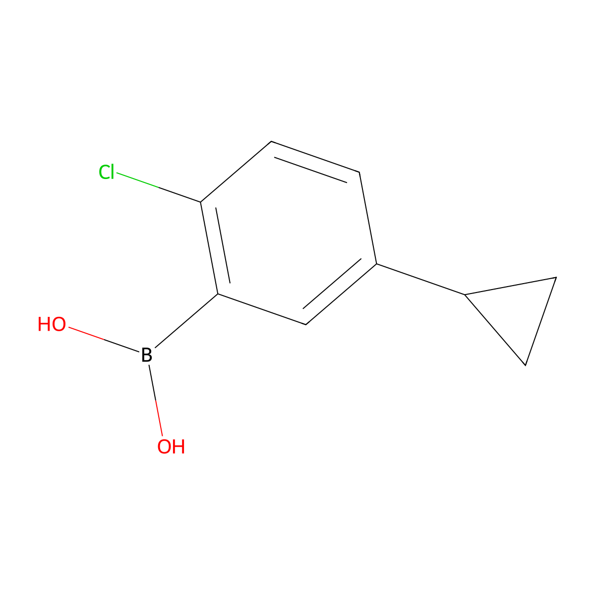 (2-Chloro-5-cyclopropylphenyl)boronic acid molecular structure, CAS 2225180-84-5