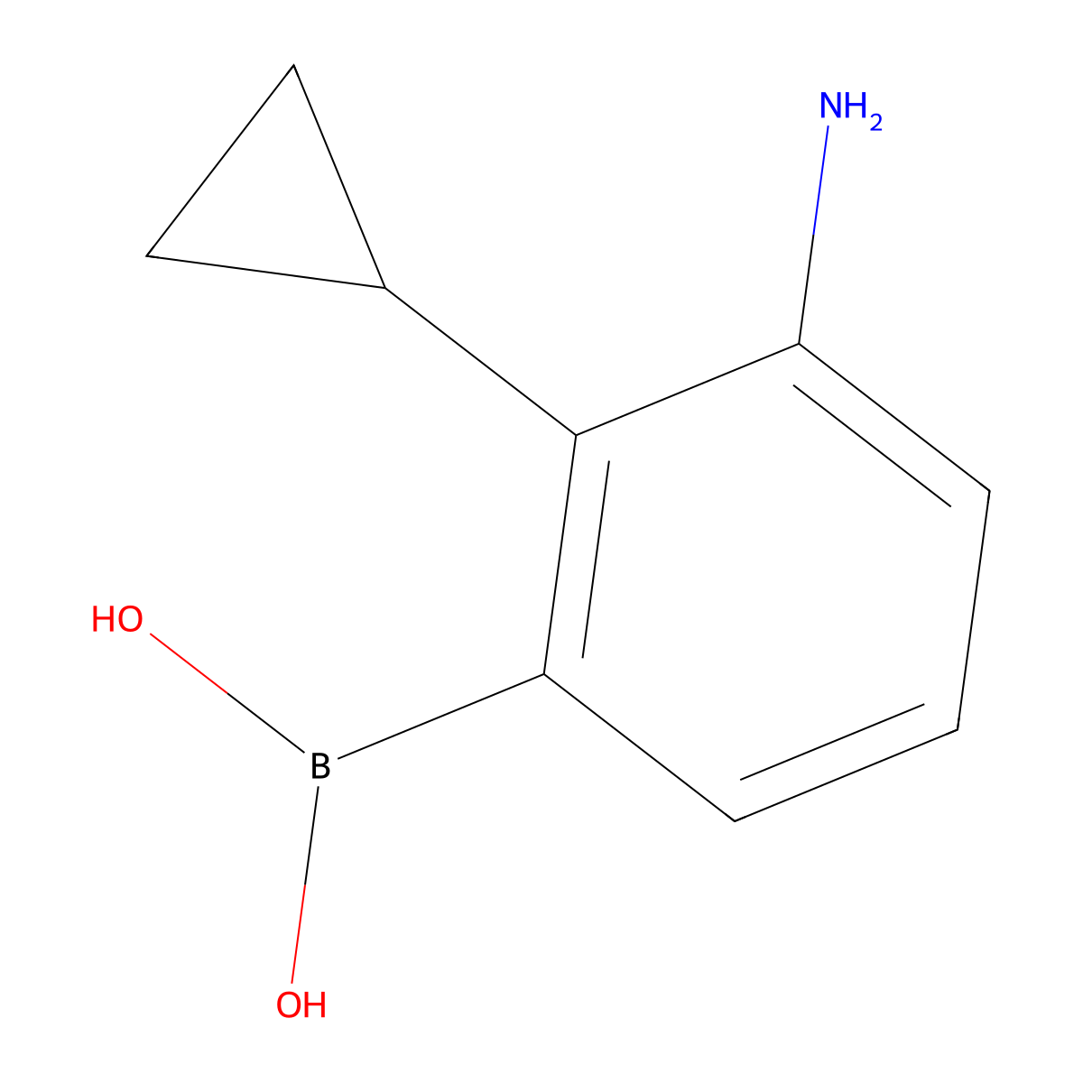 (3-Amino-2-cyclopropylphenyl)boronic acid molecular structure, CAS 2225180-87-8