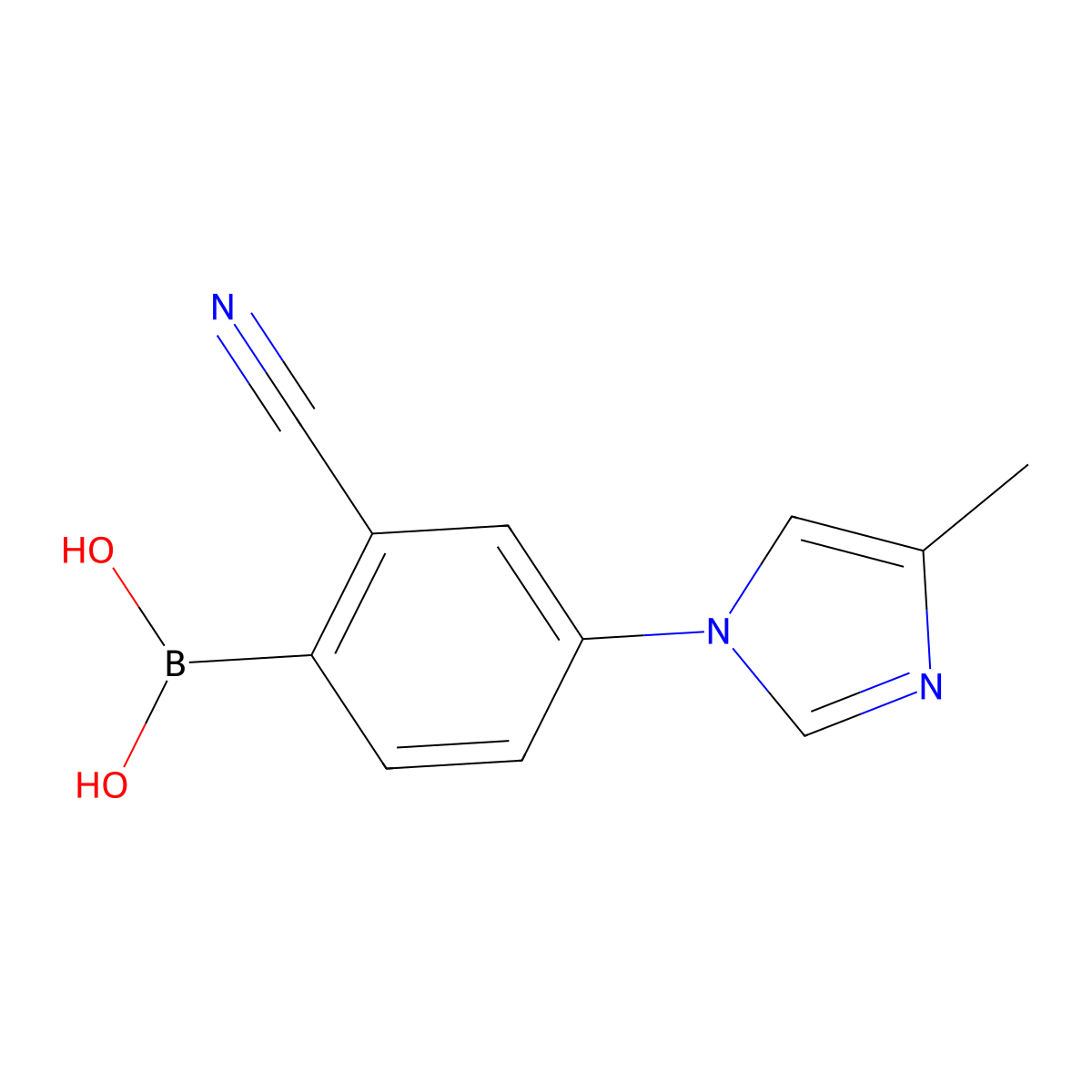 (2-Cyano-4-(4-methyl-1H-imidazol-1-yl)phenyl)boronic acid molecular structure, CAS 2225180-93-6