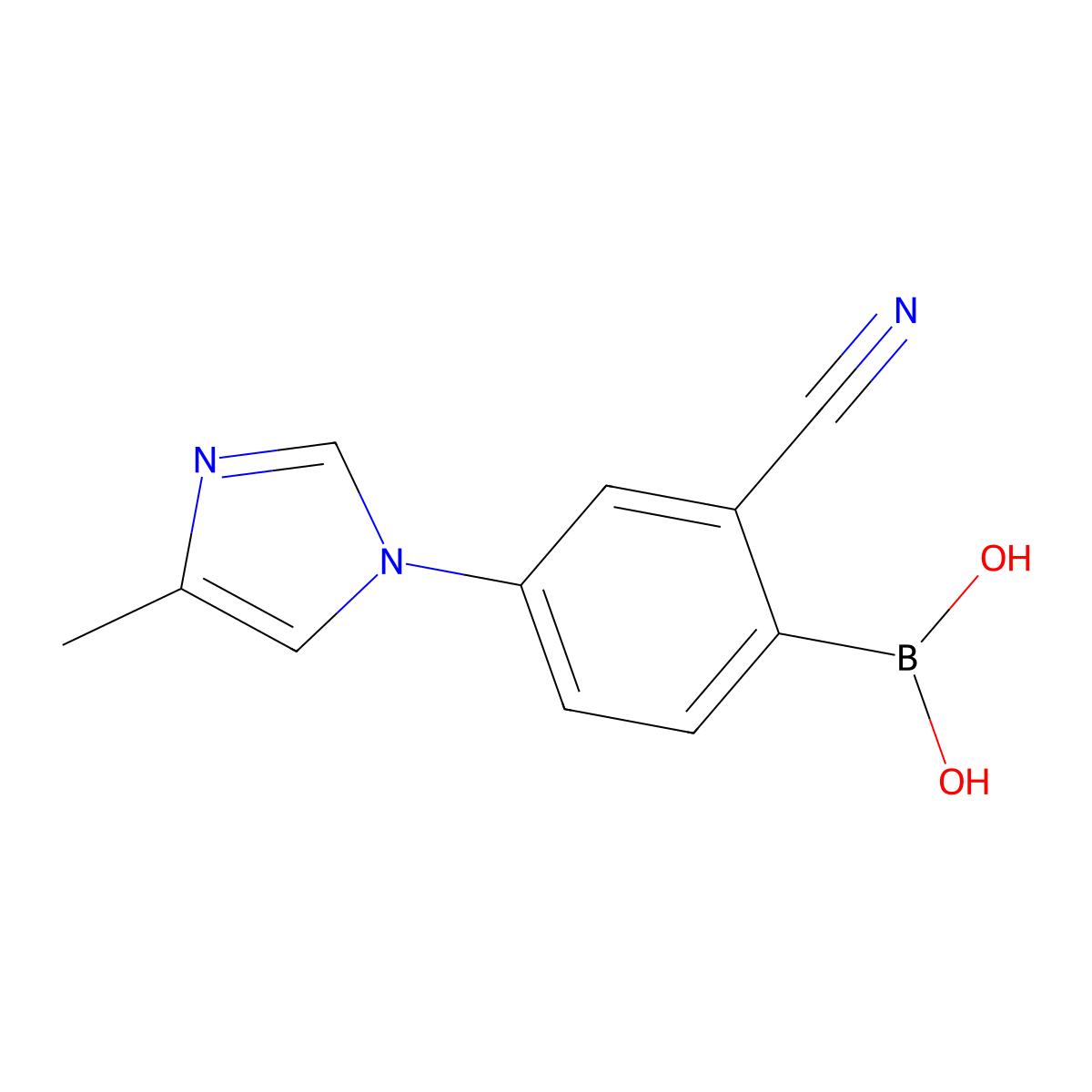 (2-Cyano-4-(4-methyl-1H-imidazol-1-yl)phenyl)boronic acid molecular structure, CAS 2225180-93-6