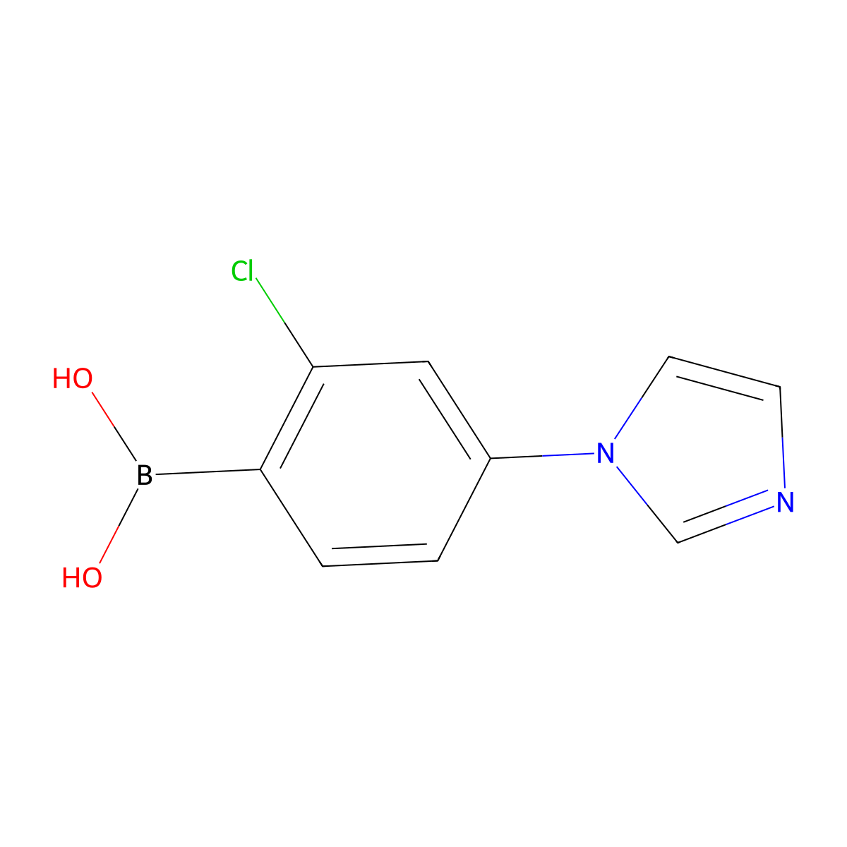 (2-Chloro-4-(1H-imidazol-1-yl)phenyl)boronic acid molecular structure, CAS 2225180-94-7