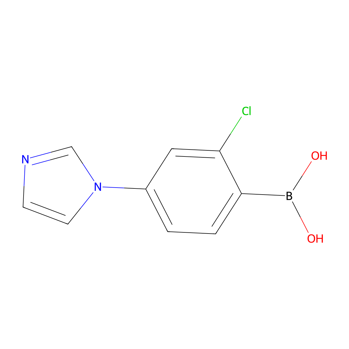(2-Chloro-4-(1H-imidazol-1-yl)phenyl)boronic acid molecular structure, CAS 2225180-94-7