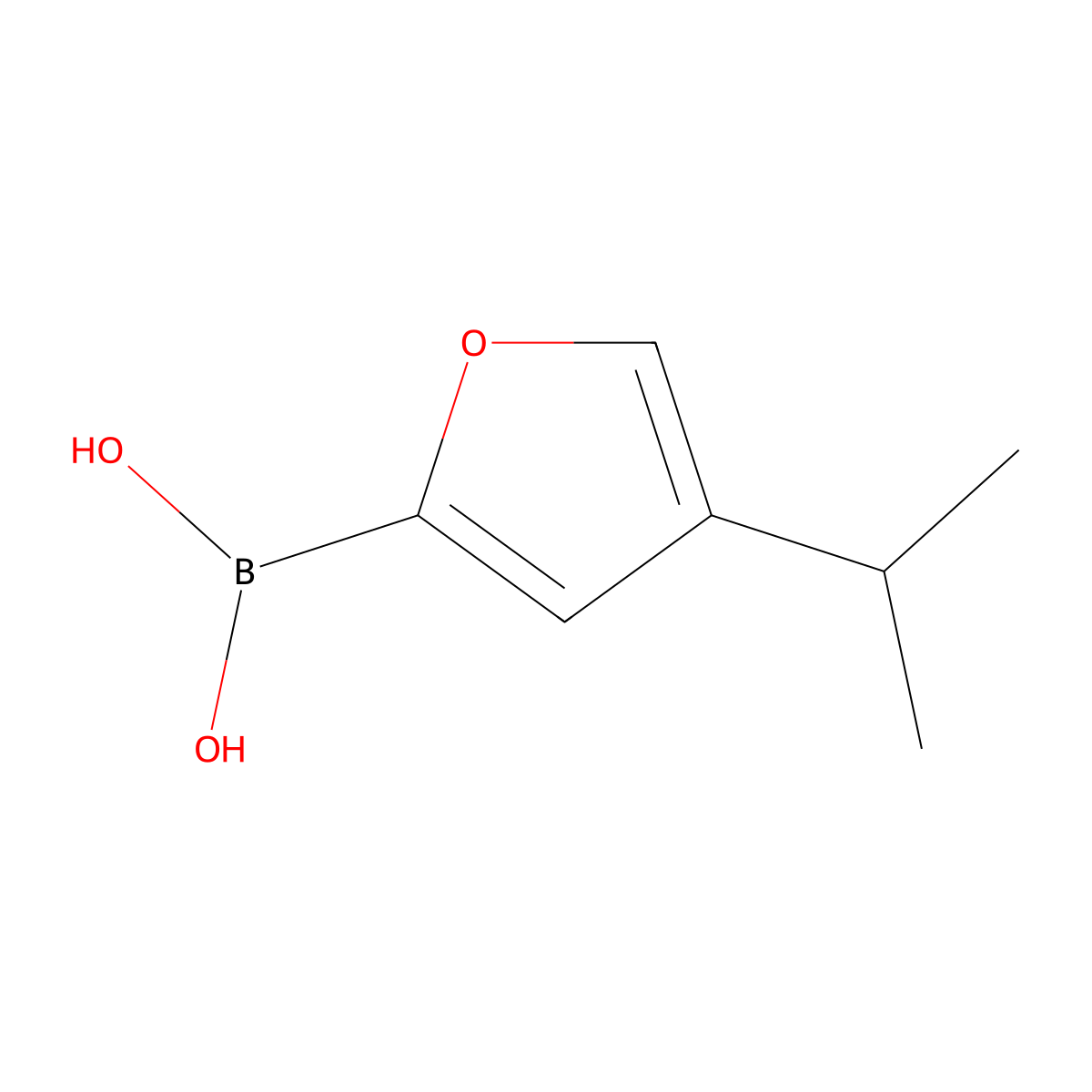 (4-Isopropylfuran-2-yl)boronic acid molecular structure, CAS 2225180-98-1