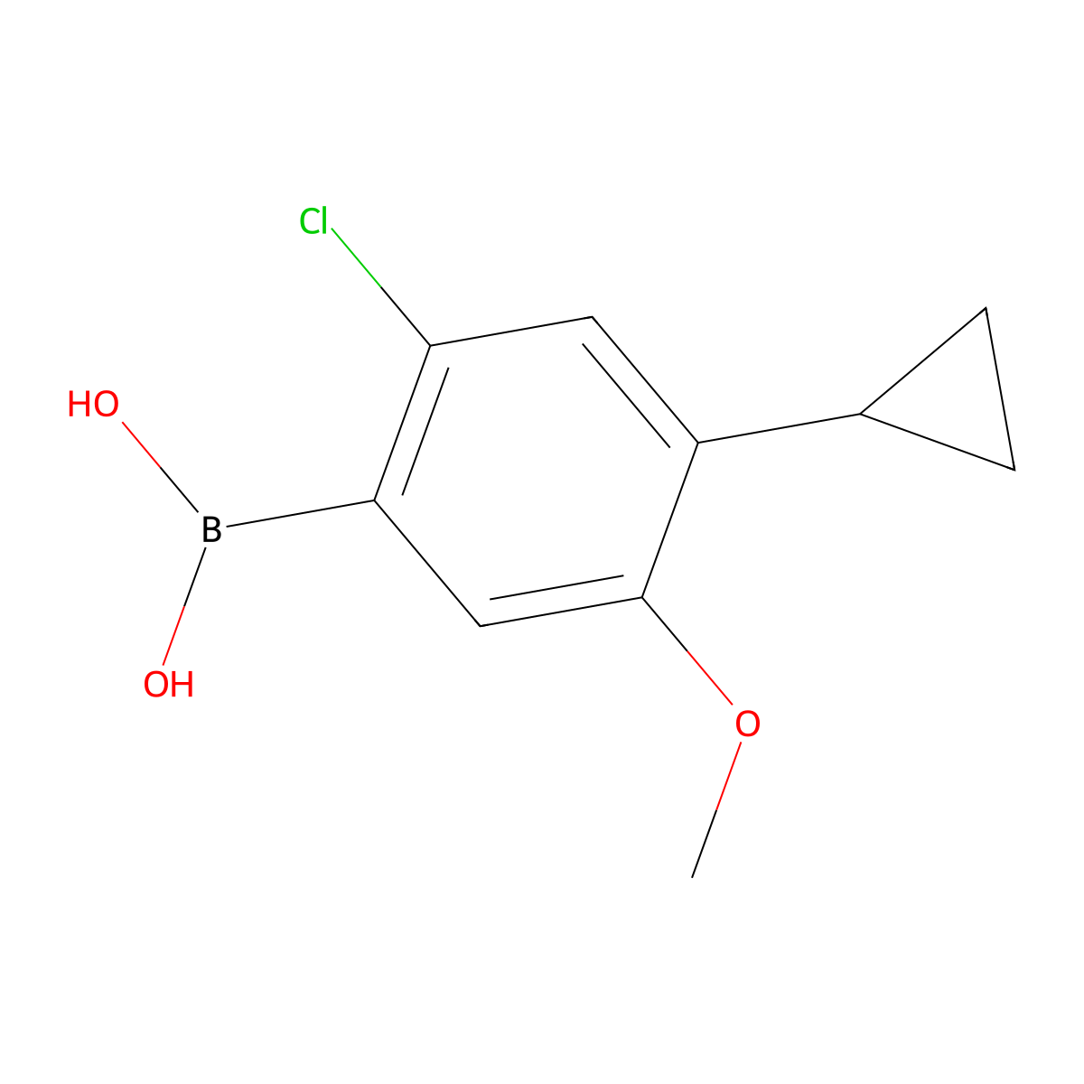 (2-Chloro-4-cyclopropyl-5-methoxyphenyl)boronic acid molecular structure, CAS 2225180-99-2