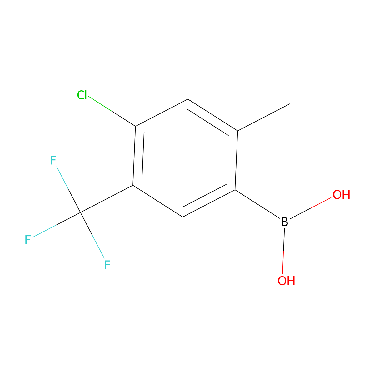 (4-Chloro-2-methyl-5-(trifluoromethyl)phenyl)boronic acid molecular structure, CAS 2225181-01-9
