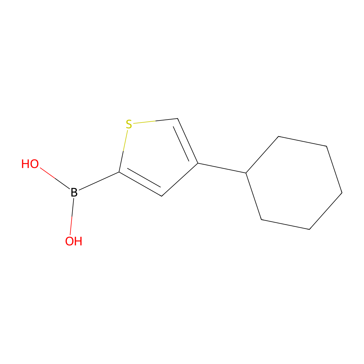 (4-Cyclohexylthiophen-2-yl)boronic acid molecular structure, CAS 2225181-06-4