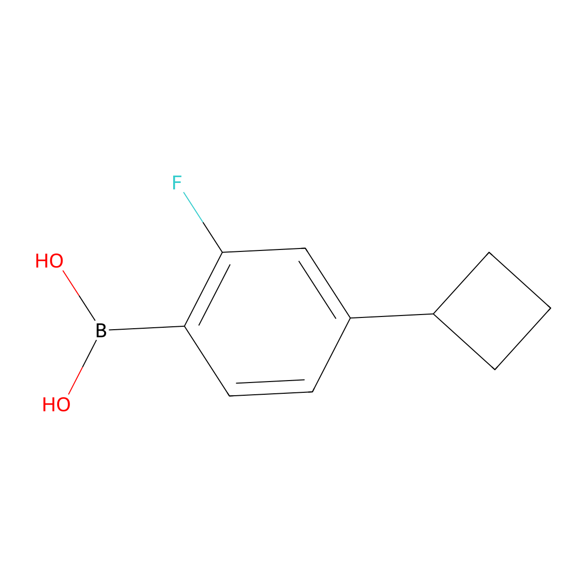 (4-Cyclobutyl-2-fluorophenyl)boronic acid molecular structure, CAS 2225181-07-5