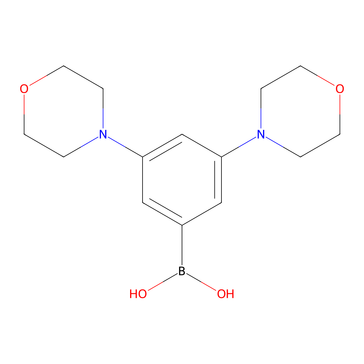 (3,5-Dimorpholinophenyl)boronic acid molecular structure, CAS 2225181-09-7