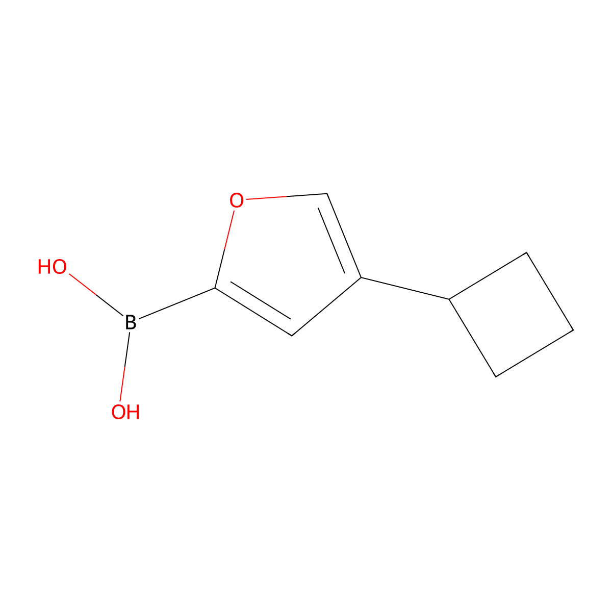 (4-Cyclobutylfuran-2-yl)boronic acid molecular structure, CAS 2225181-12-2