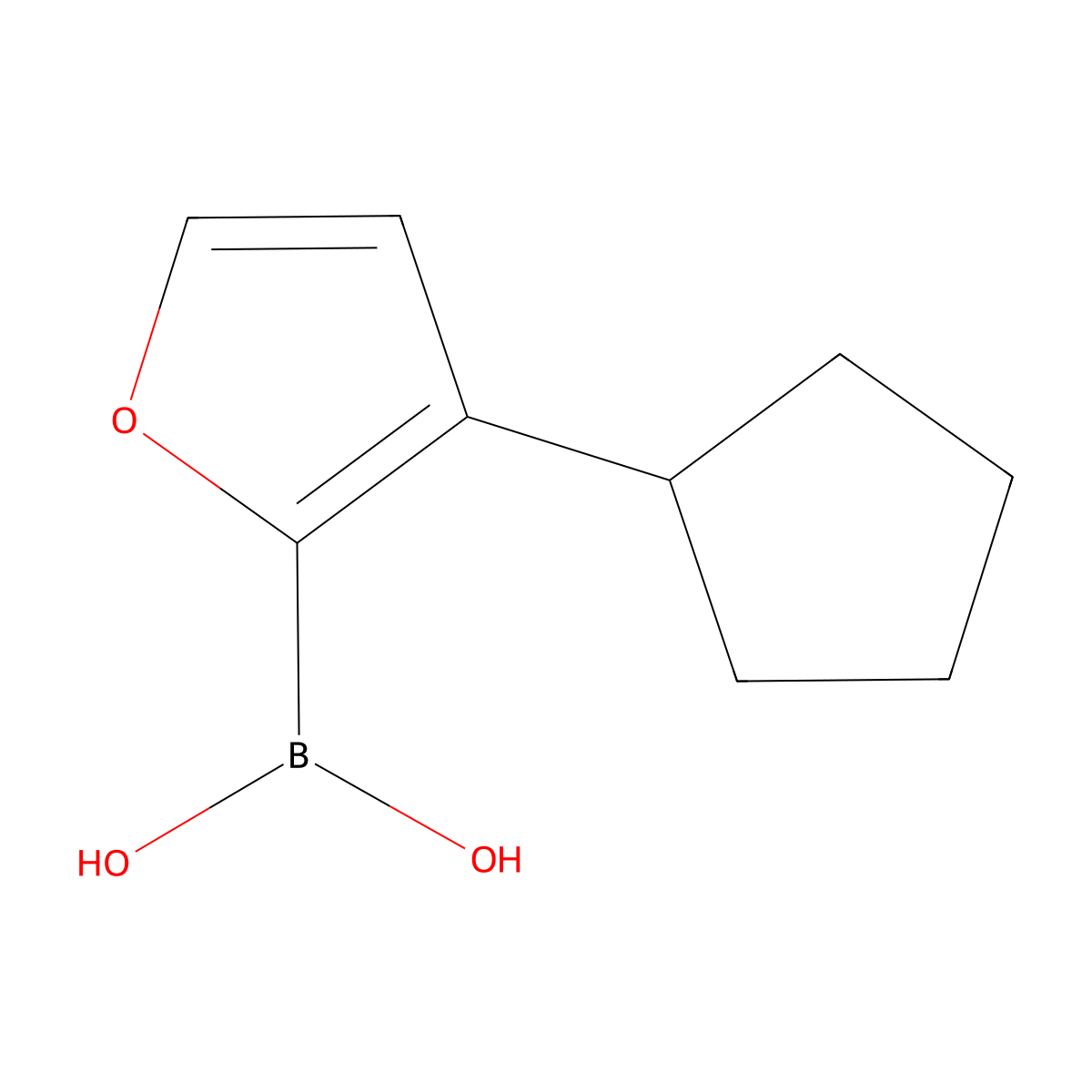 (3-Cyclopentylfuran-2-yl)boronic acid molecular structure, CAS 2225181-23-5