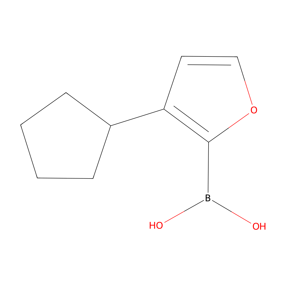 (3-Cyclopentylfuran-2-yl)boronic acid molecular structure, CAS 2225181-23-5