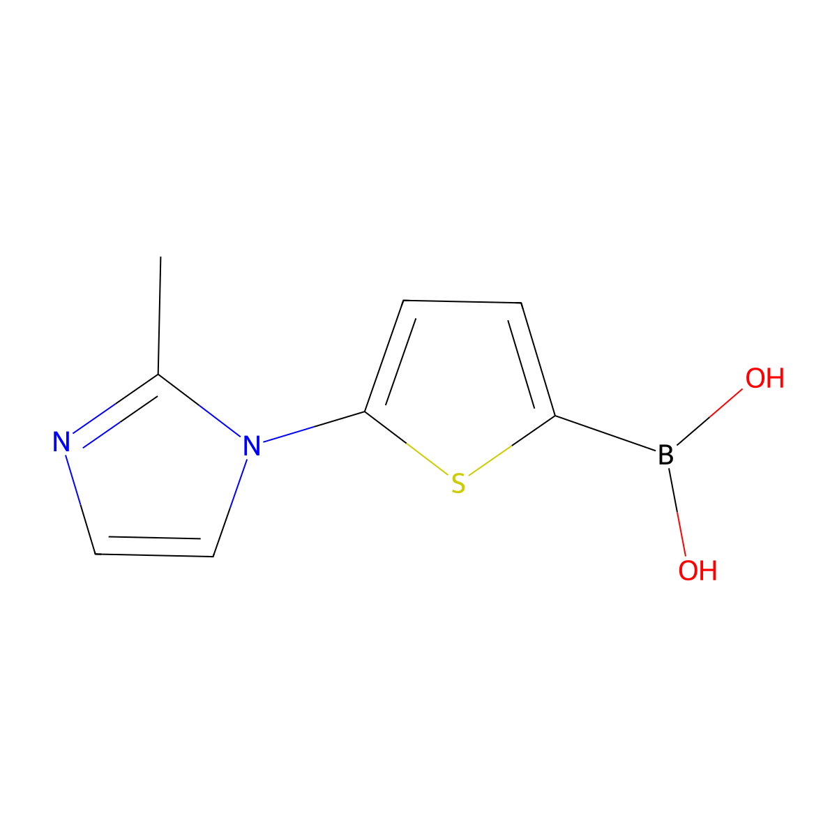 (5-(2-Methyl-1H-imidazol-1-yl)thiophen-2-yl)boronic acid molecular structure, CAS 2225181-24-6