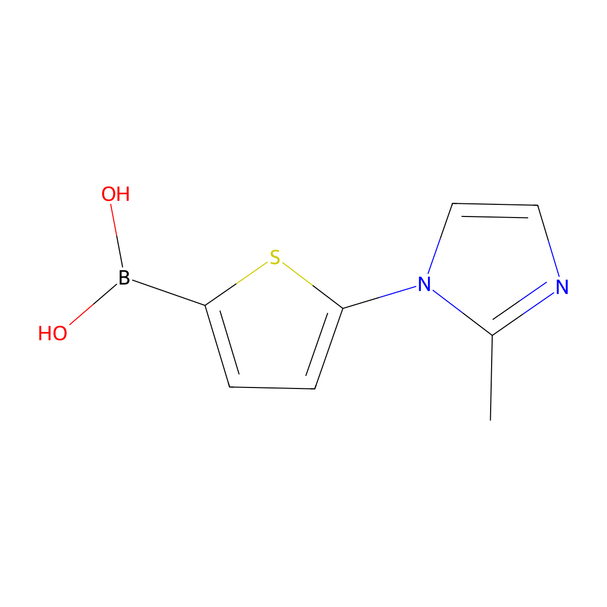 (5-(2-Methyl-1H-imidazol-1-yl)thiophen-2-yl)boronic acid molecular structure, CAS 2225181-24-6