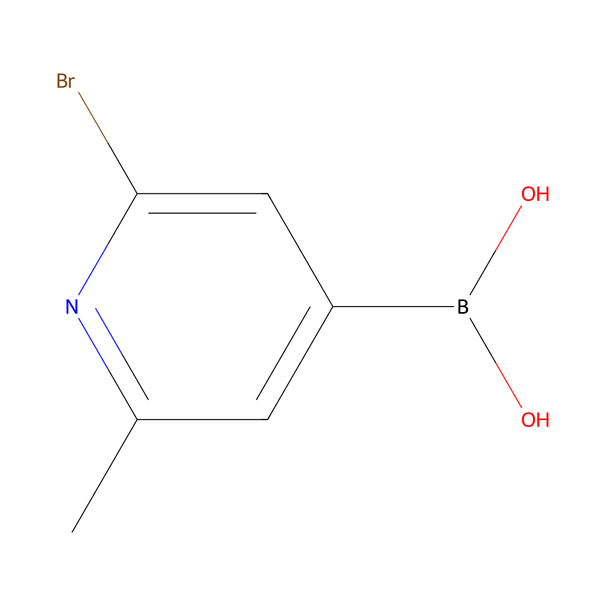 (2-Bromo-6-methylpyridin-4-YL)boronic acid molecular structure, CAS 2225181-29-1