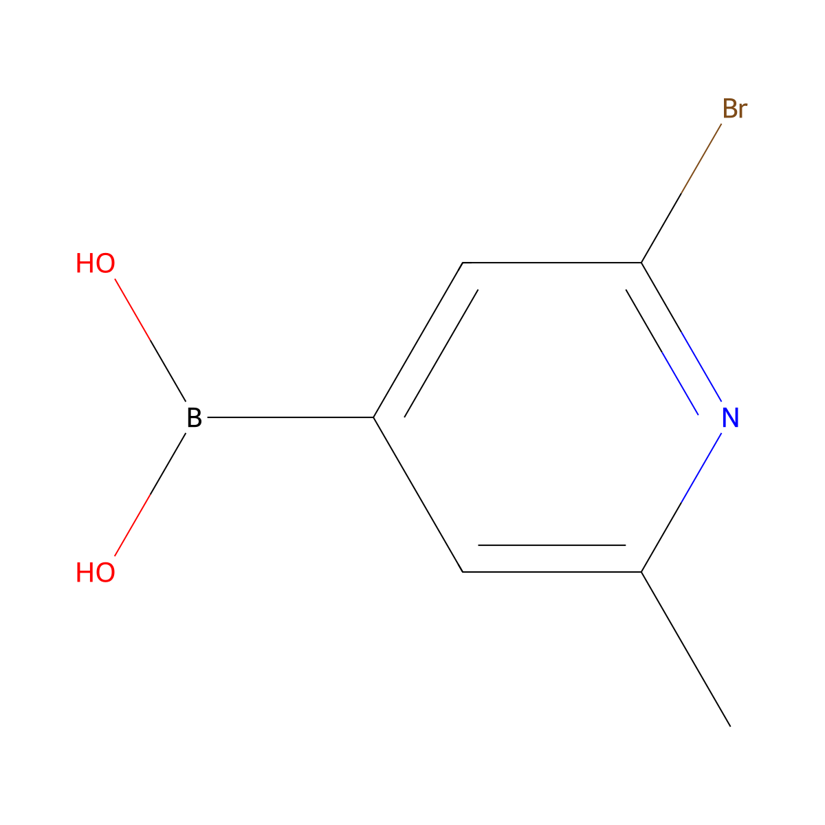 (2-Bromo-6-methylpyridin-4-YL)boronic acid molecular structure, CAS 2225181-29-1