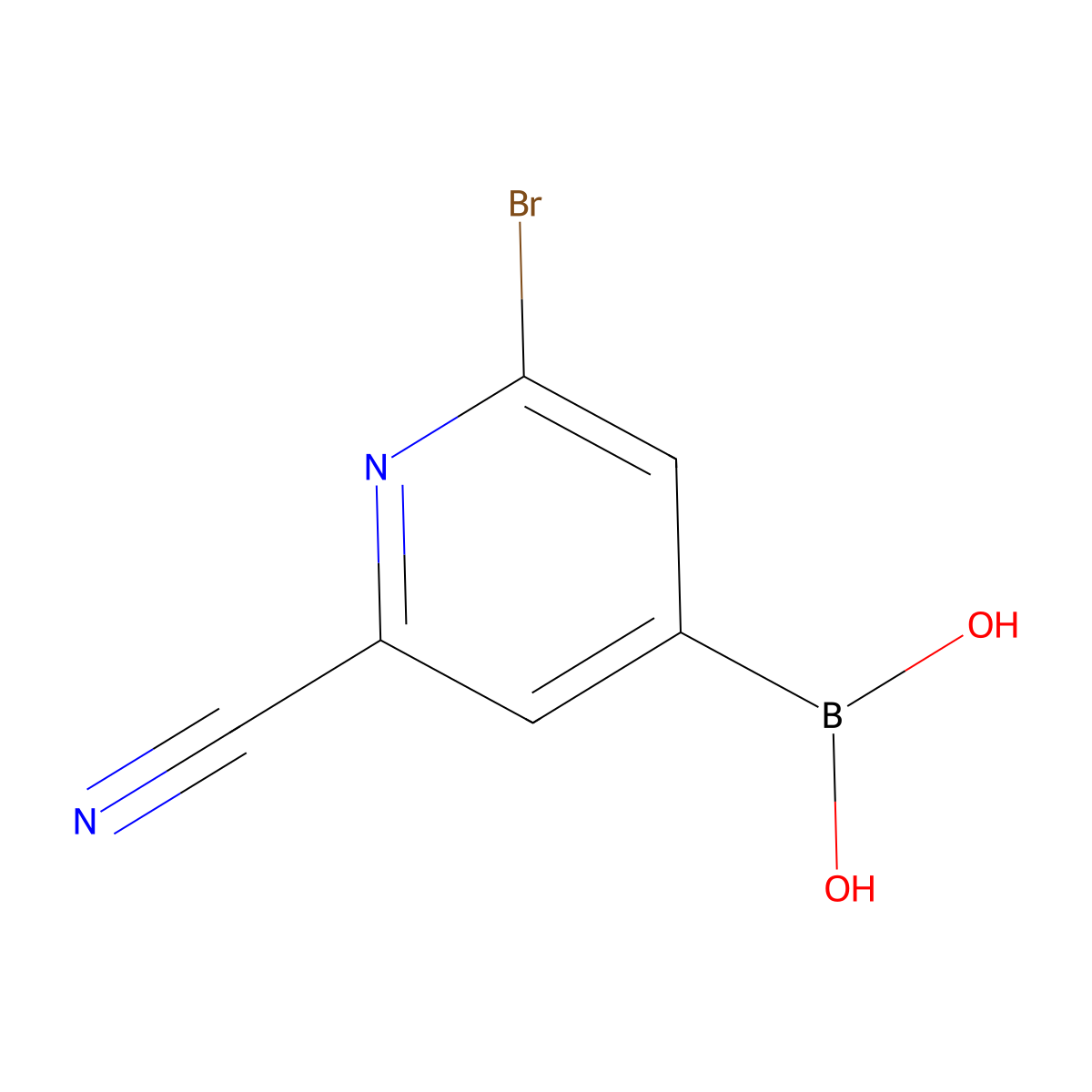 (2-Bromo-6-cyanopyridin-4-YL)boronic acid molecular structure, CAS 2225181-31-5