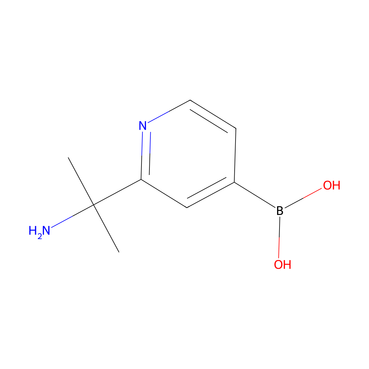 (2-(2-Aminopropan-2-yl)pyridin-4-yl)boronic acid molecular structure, CAS 2225181-41-7