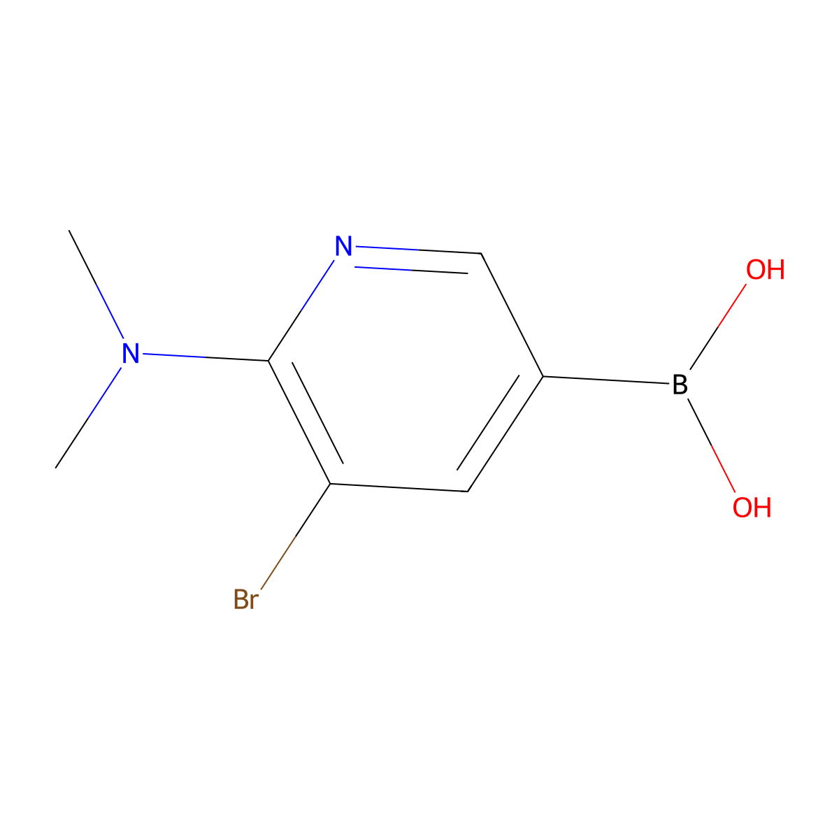 (5-Bromo-6-(dimethylamino)pyridin-3-yl)boronic acid molecular structure, CAS 2225181-51-9