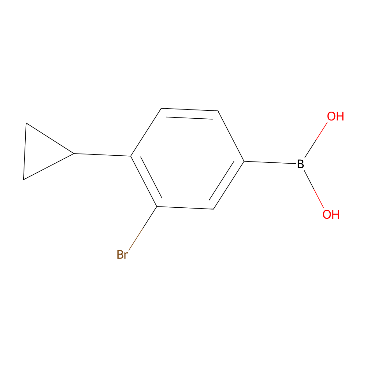 (3-Bromo-4-cyclopropylphenyl)boronic acid molecular structure, CAS 2225181-54-2