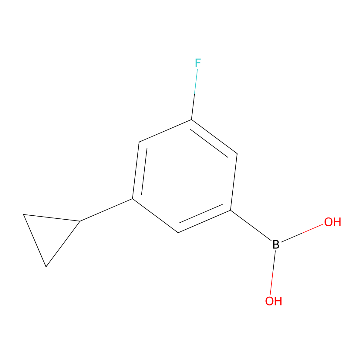 (3-Cyclopropyl-5-fluorophenyl)boronic acid molecular structure, CAS 2225181-55-3