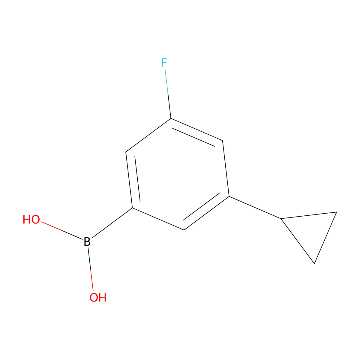 (3-Cyclopropyl-5-fluorophenyl)boronic acid molecular structure, CAS 2225181-55-3