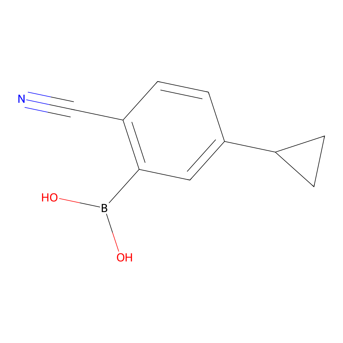 (2-Cyano-5-cyclopropylphenyl)boronic acid molecular structure, CAS 2225181-56-4