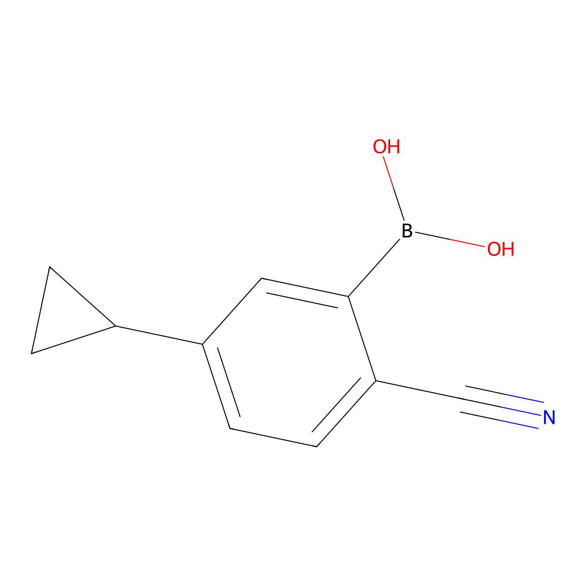 (2-Cyano-5-cyclopropylphenyl)boronic acid molecular structure, CAS 2225181-56-4