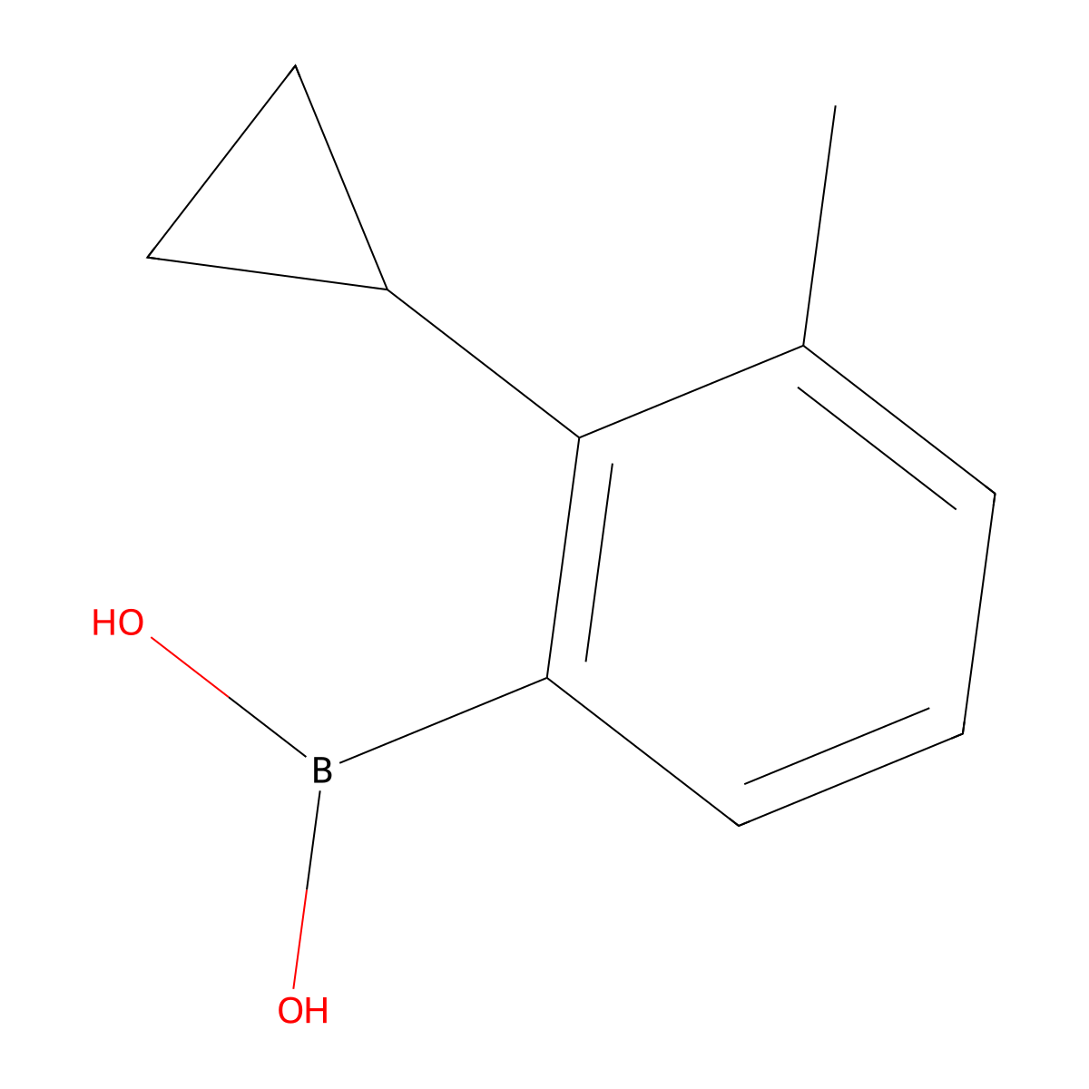 (2-Cyclopropyl-3-methylphenyl)boronic acid molecular structure, CAS 2225181-58-6