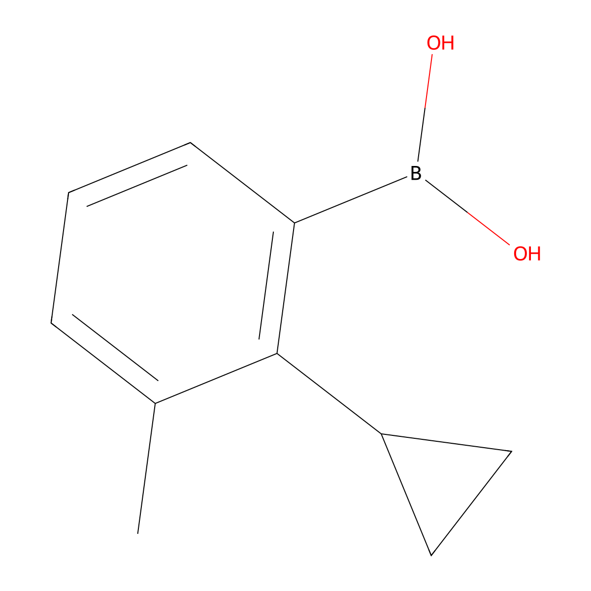 (2-Cyclopropyl-3-methylphenyl)boronic acid molecular structure, CAS 2225181-58-6