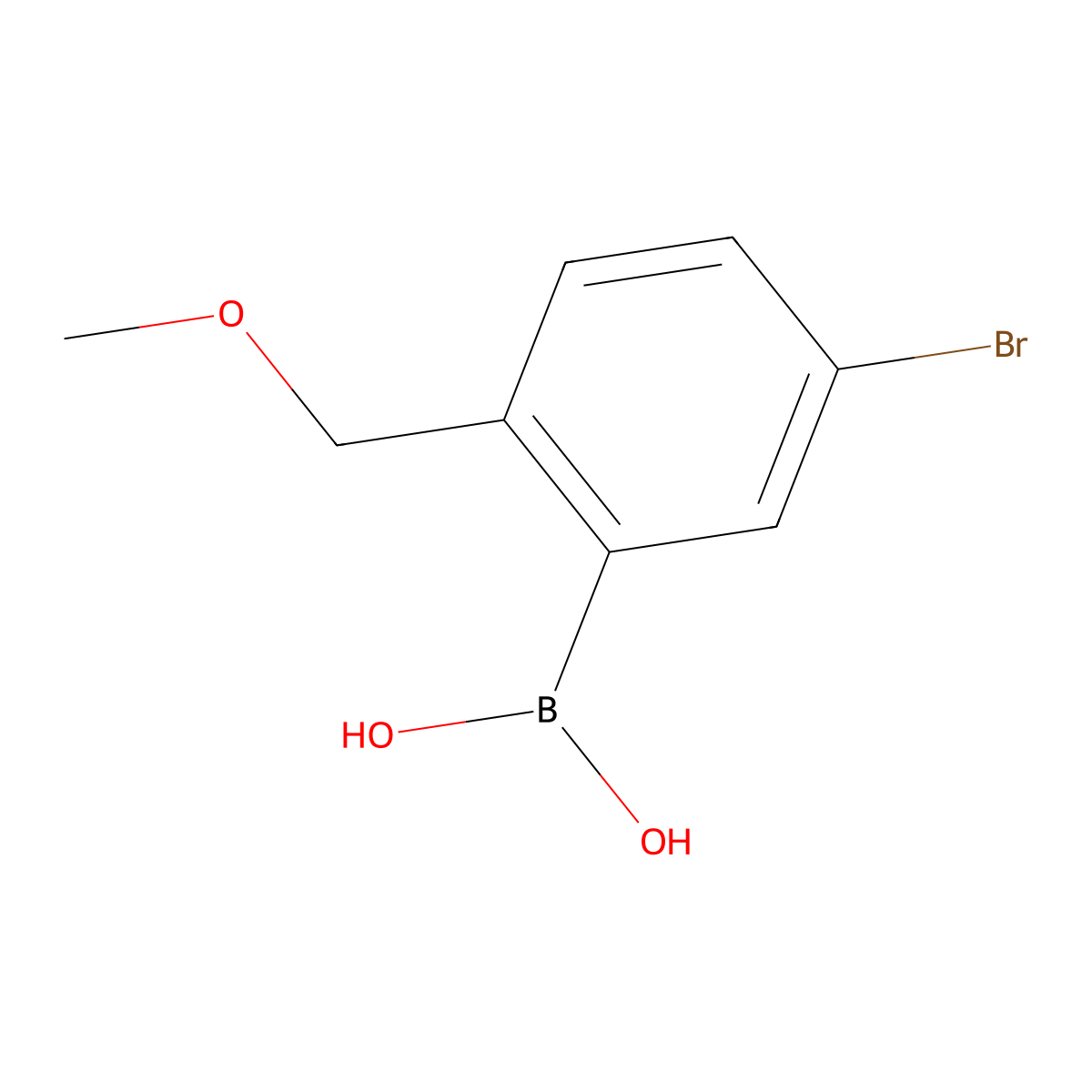 (5-Bromo-2-(methoxymethyl)phenyl)boronic acid molecular structure, CAS 2225181-60-0