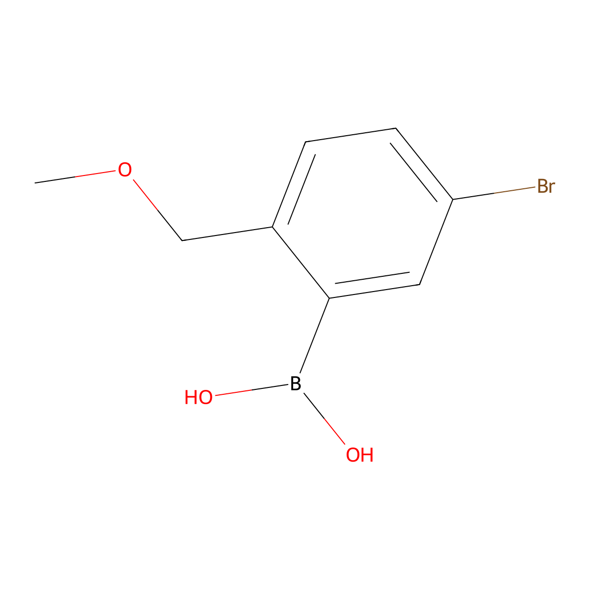 (5-Bromo-2-(methoxymethyl)phenyl)boronic acid molecular structure, CAS 2225181-60-0