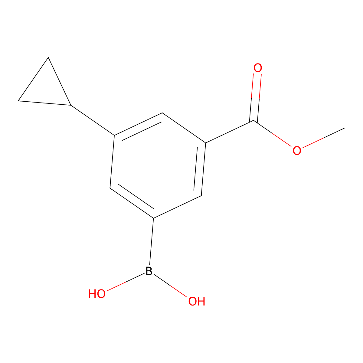 (3-Cyclopropyl-5-(methoxycarbonyl)phenyl)boronic acid molecular structure, CAS 2225181-61-1