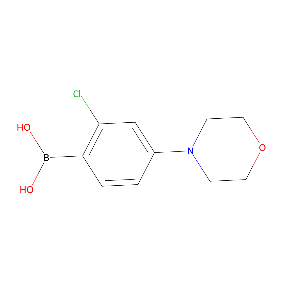 2-Chloro-4-(morpholino)phenylboronic acid molecular structure, CAS 2225181-64-4