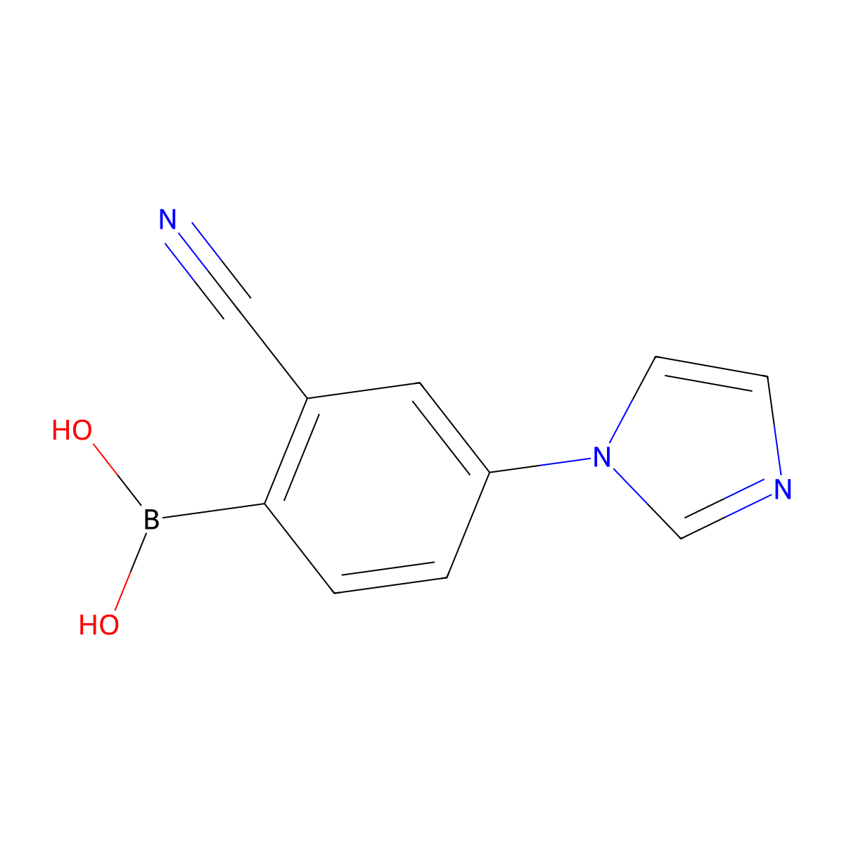 (2-Cyano-4-(1H-imidazol-1-yl)phenyl)boronic acid molecular structure, CAS 2225181-65-5