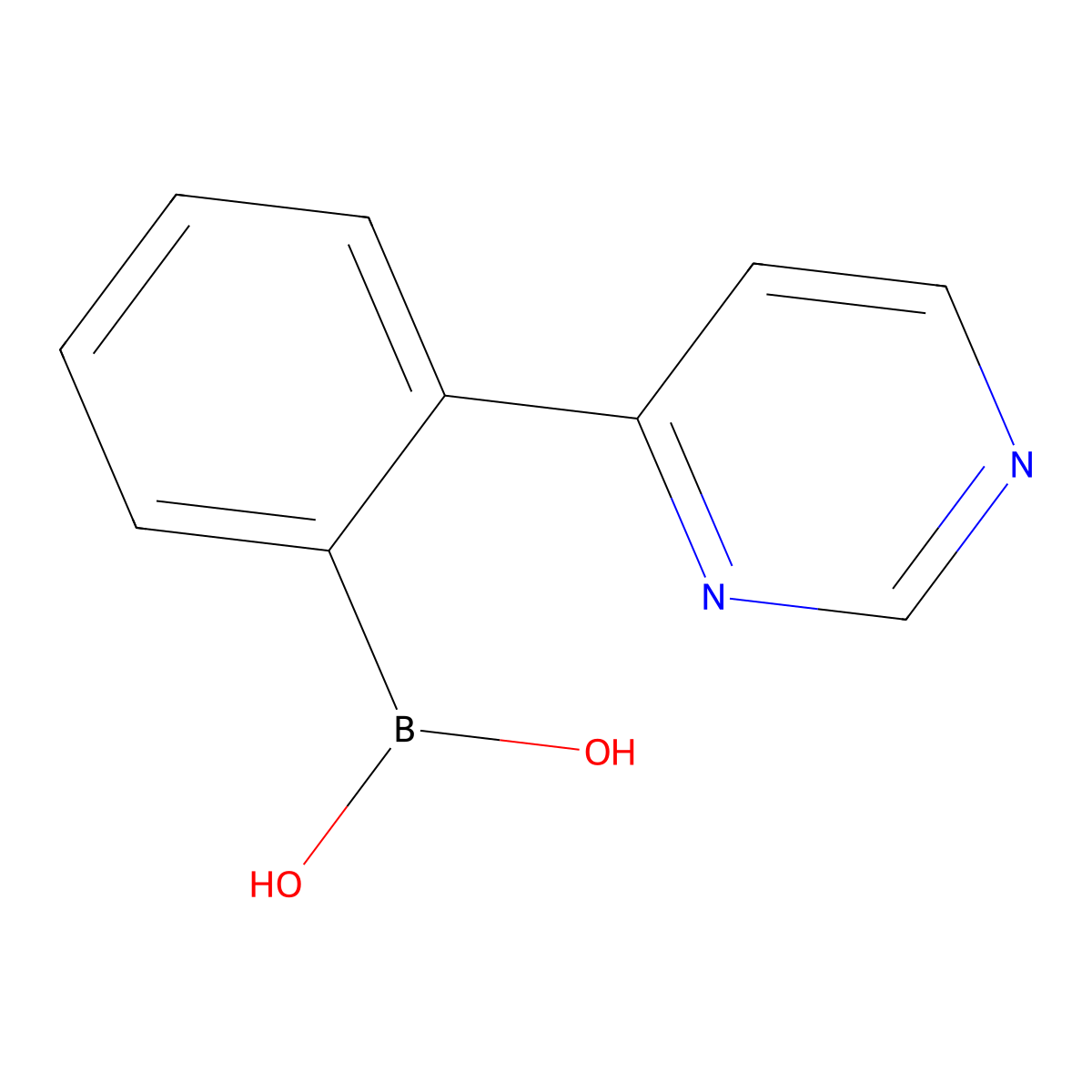 2-(Pyrimidin-4-yl)phenylboronic acid molecular structure, CAS 2225181-66-6