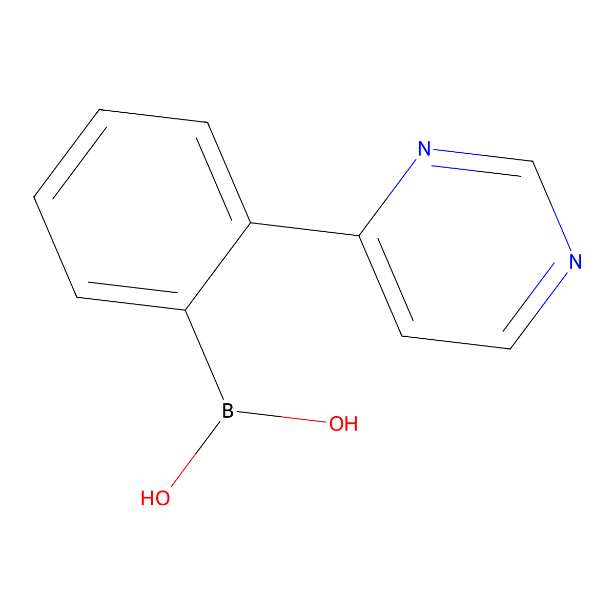 2-(Pyrimidin-4-yl)phenylboronic acid molecular structure, CAS 2225181-66-6