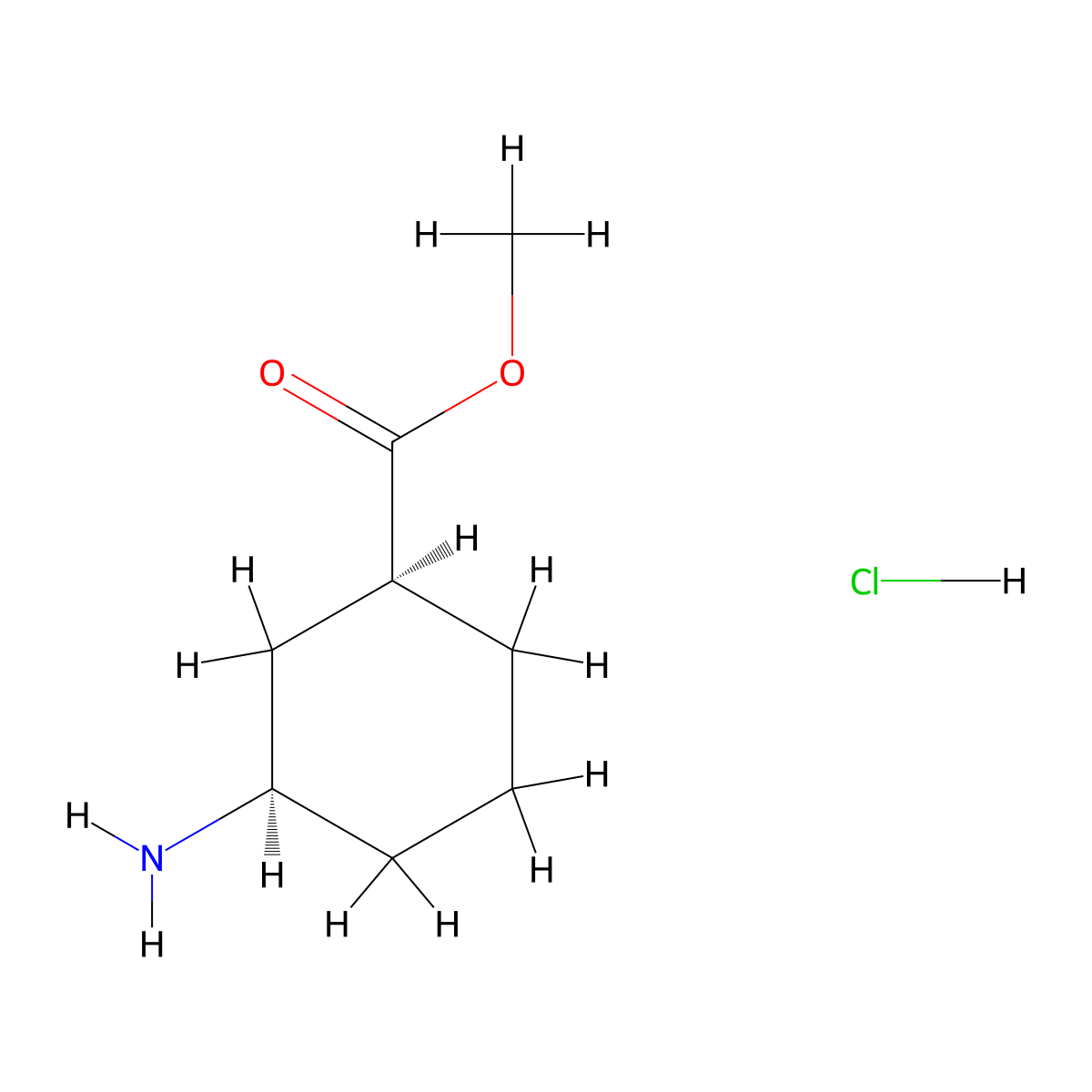 Methyl (1S,3R)-3-aminocyclohexanecarboxylate;hydrochloride molecular structure, CAS 222530-35-0