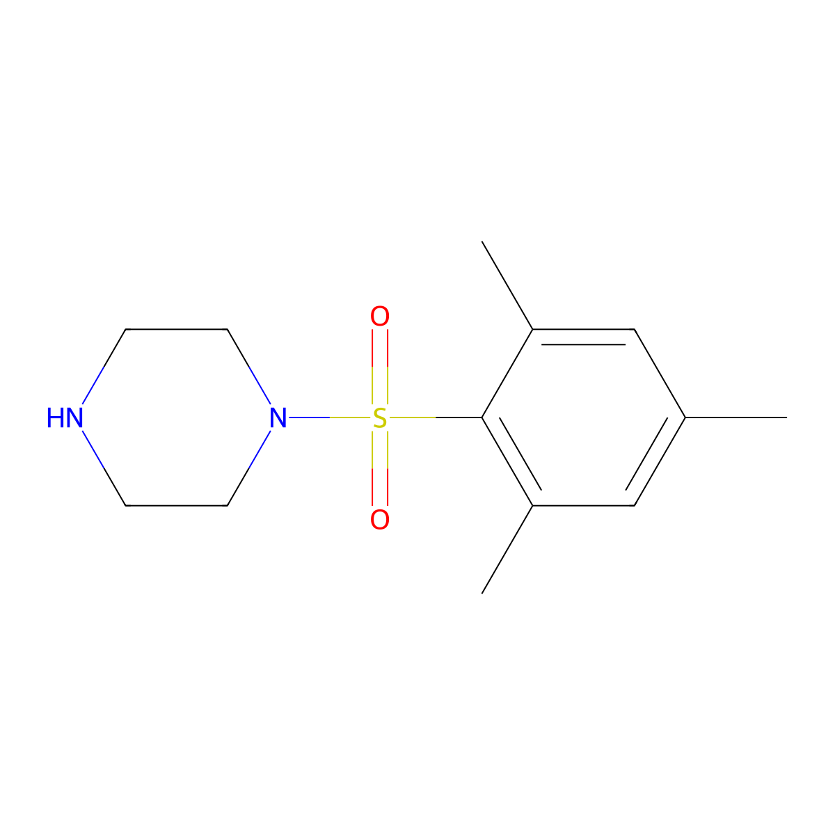 1-(2,4,6-Trimethylbenzenesulfonyl)piperazine molecular structure, CAS 222544-33-4