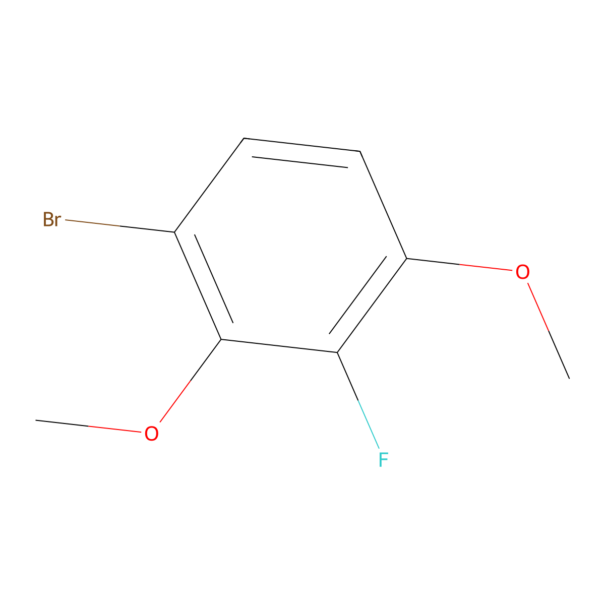 1-Bromo-3-fluoro-2,4-dimethoxybenzene molecular structure, CAS 222547-68-4