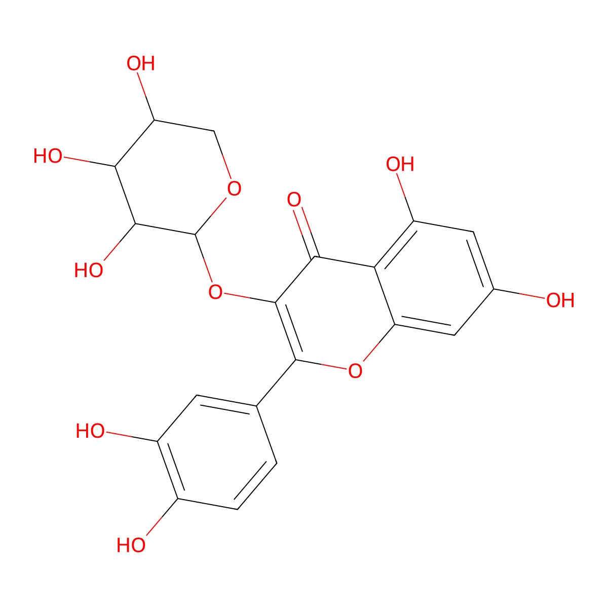 Guaijaverin molecular structure, CAS 22255-13-6