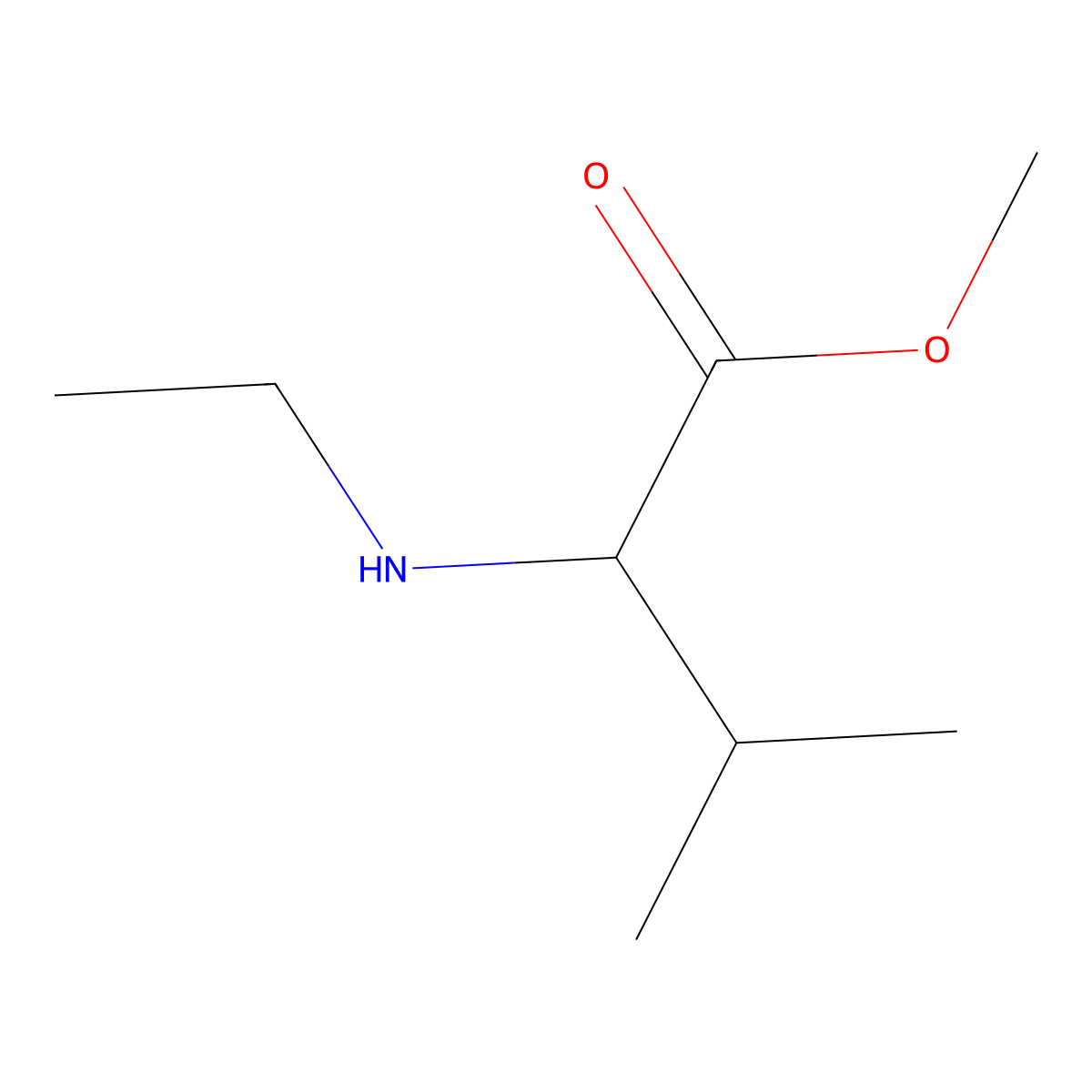 (S)-Methyl 2-(ethylamino)-3-methylbutanoate molecular structure, CAS 222550-60-9