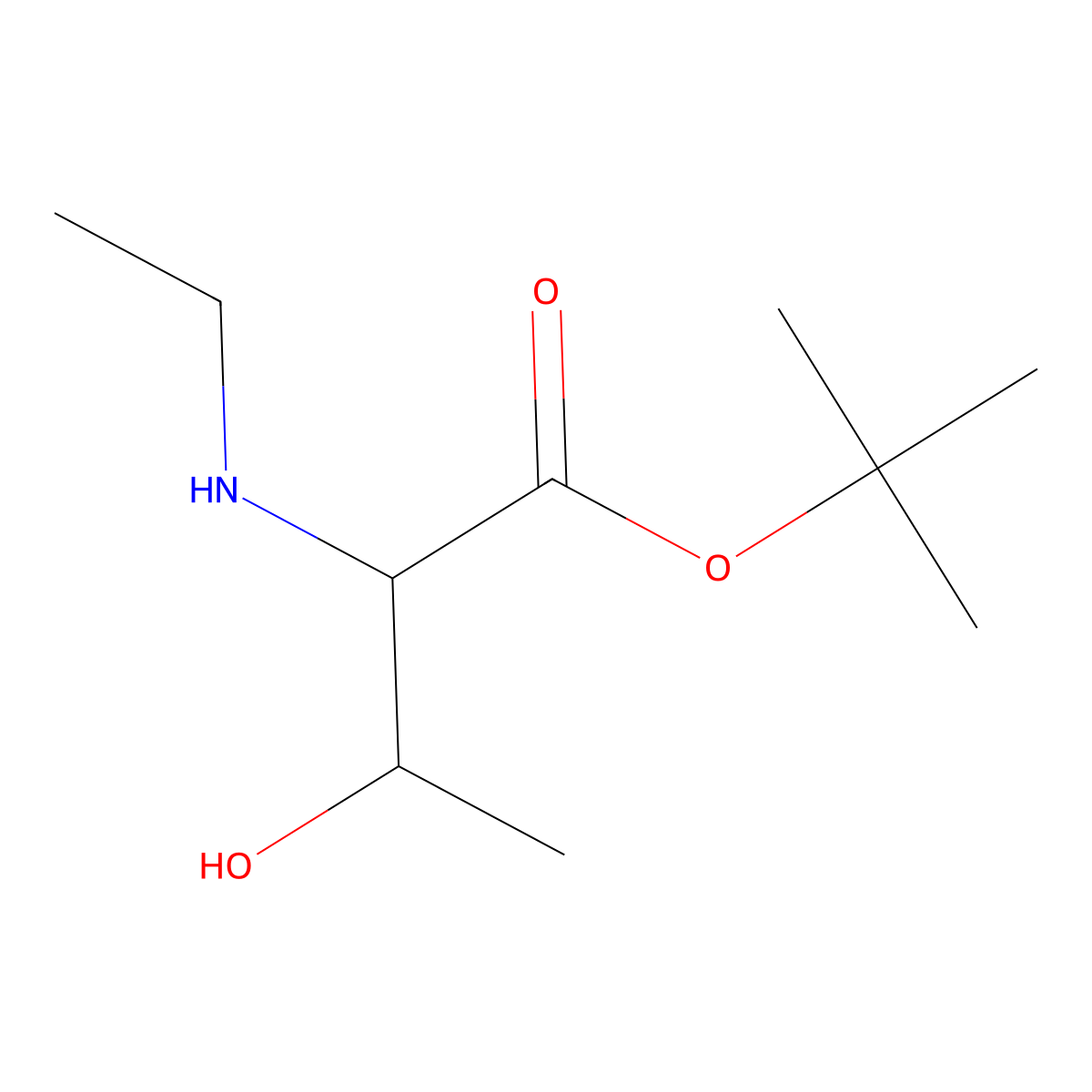 tert-butyl (2S,3R)-2-(ethylamino)-3-hydroxybutanoate molecular structure, CAS 222550-64-3