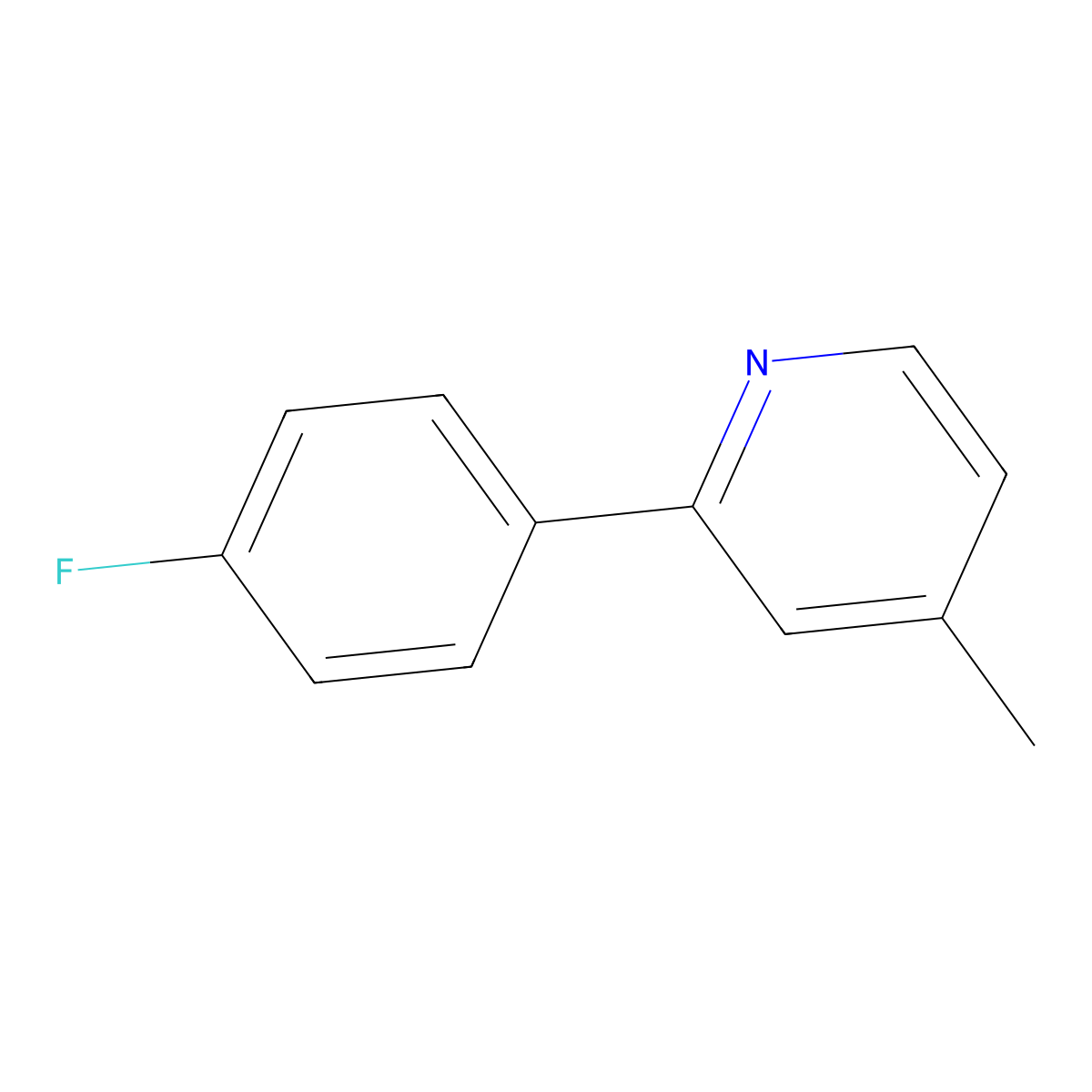 2-(4-Fluorophenyl)-4-methylpyridine molecular structure, CAS 222551-24-8