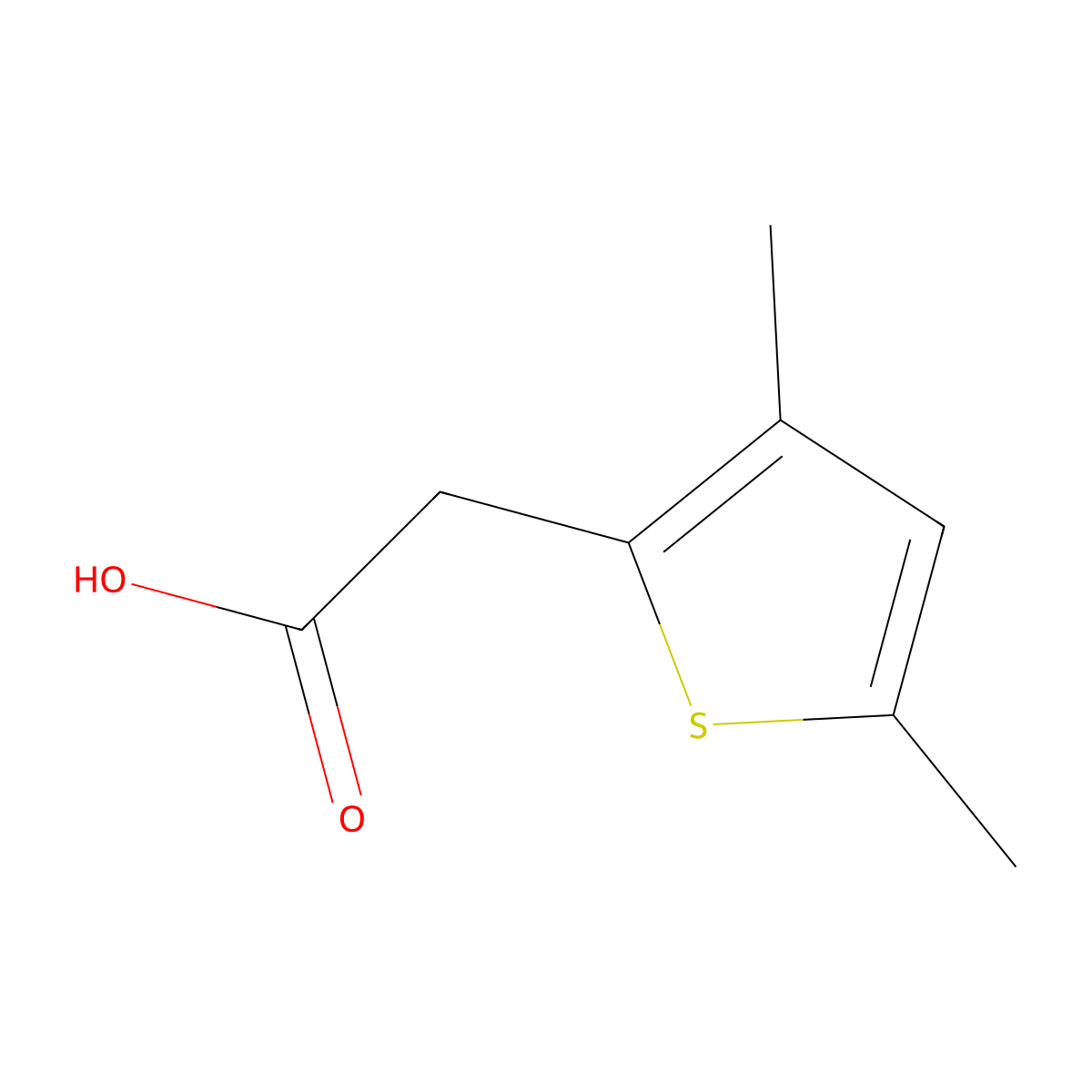 2-(3,5-Dimethylthiophen-2-yl)acetic acid molecular structure, CAS 222553-93-7