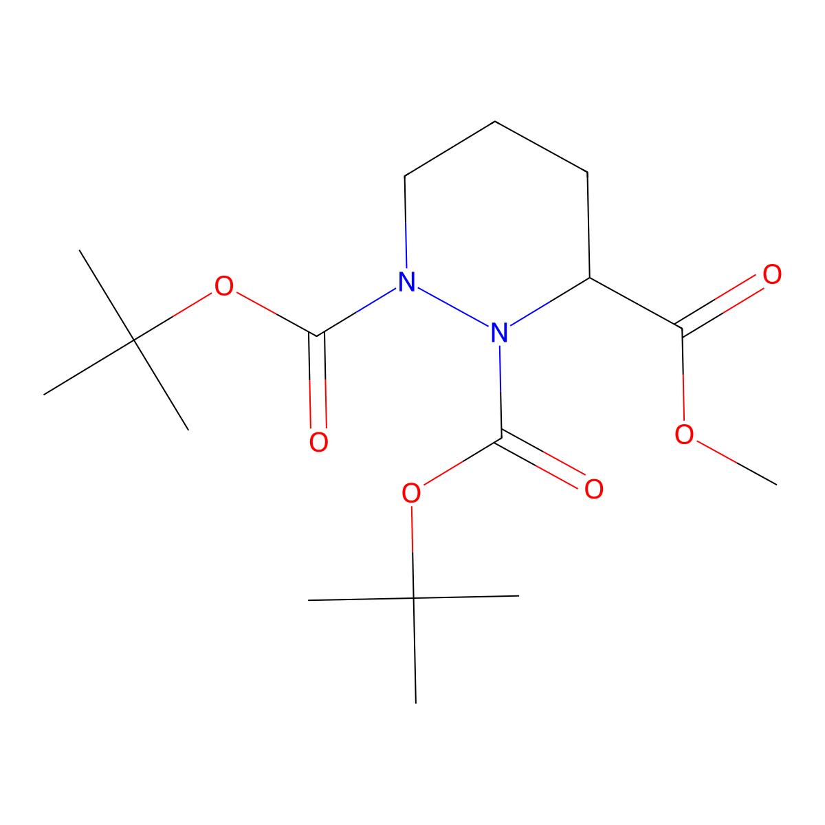(S)-tetrahydro-pyridazine-1,2,3-tricarboxylic acid 1,2-di-tert-butyl ester 3-methyl ester molecular structure, CAS 222556-21-0